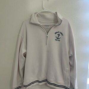 Abercrombie & Fitch Cream Half-Zip Pullover